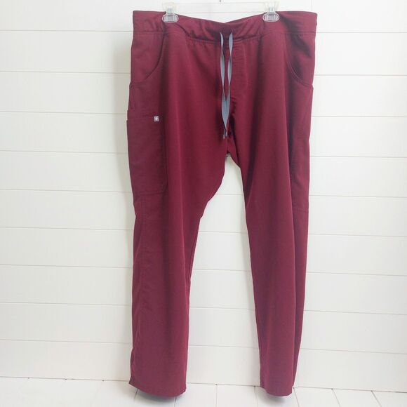 Figs Pants - FIGS Kade Cargo Scrub Pants Women's XXL Burgundy Medical Technical Collection